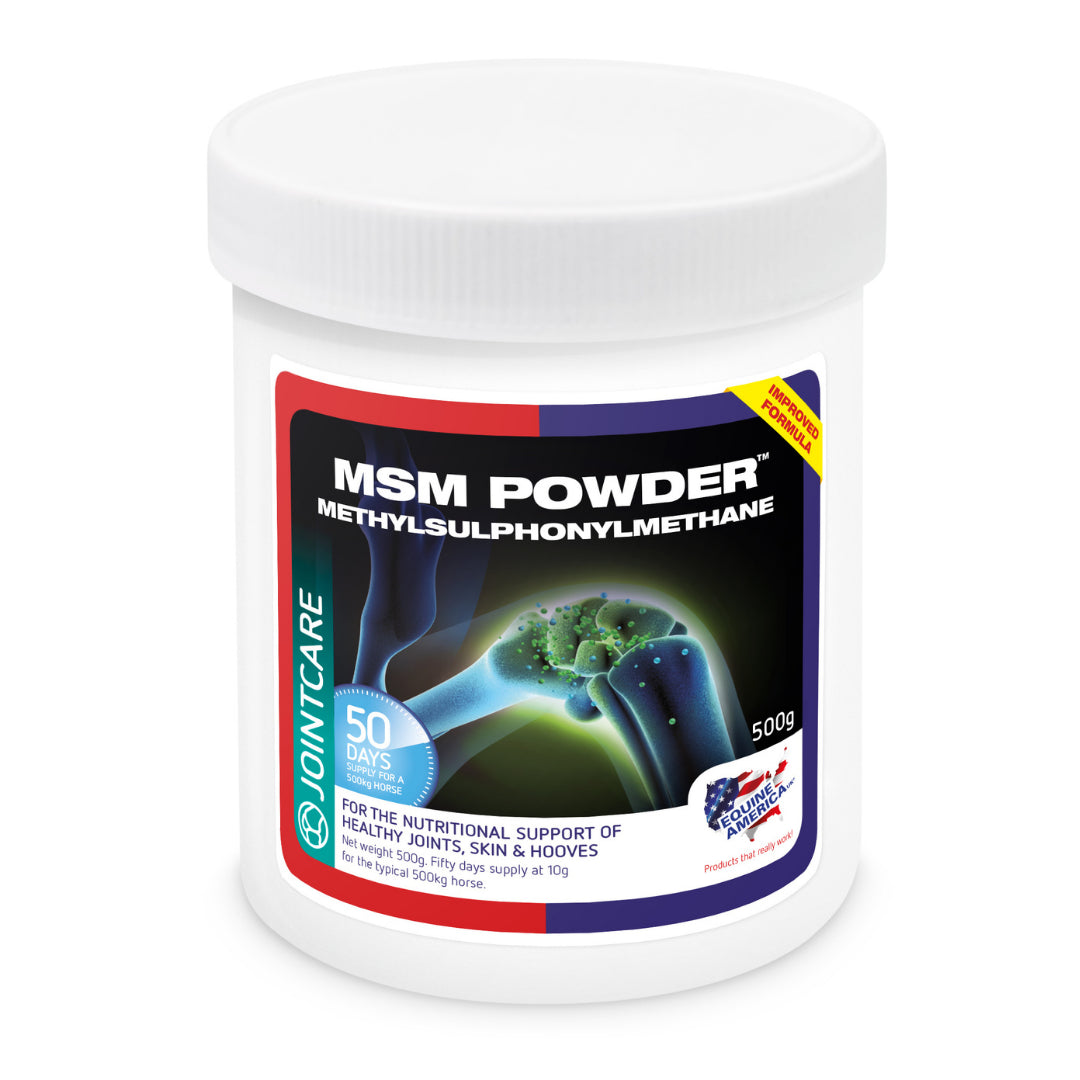 <h6 style="text-align:left;"><span style="font-size:10pt;font-family:'Arial Unicode MS', sans-serif;background:#FFFFFF;">Powdered suplement that supports joints, skin and hooves health. MSM is a powerful antioxidant and helps support a normal inflammatory response.</span></h6>